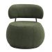 Poltrona Decorativa Greta Base Aço Fixa Titânio Linho Bouclê Verde - Nexta Casa