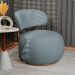 Poltrona Decorativa Greta Base Fixa Ouro Fosco Bouclé Azul Claro - Nexta Casa
