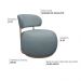 Poltrona Decorativa Greta Base Fixa Ouro Fosco Bouclé Azul Claro - Nexta Casa