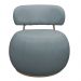 Poltrona Decorativa Greta Base Fixa Ouro Fosco Bouclé Azul Claro - Nexta Casa