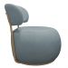 Poltrona Decorativa Greta Base Fixa Ouro Fosco Bouclé Azul Claro - Nexta Casa