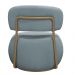 Poltrona Decorativa Greta Base Fixa Ouro Fosco Bouclé Azul Claro - Nexta Casa