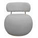 Poltrona Decorativa Greta Base Fixa Ouro Fosco Bouclé Cinza Claro - Nexta Casa