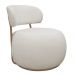 Poltrona Decorativa Greta Base Fixa Ouro Fosco Bouclé Off White - Nexta Casa