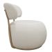 Poltrona Decorativa Greta Base Fixa Ouro Fosco Bouclé Off White - Nexta Casa