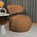 Poltrona Decorativa Greta Base Fixa Ouro Fosco Bouclé Terracota - Nexta Casa
