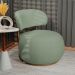 Poltrona Decorativa Greta Base Fixa Ouro Fosco Bouclé Verde Claro - Nexta Casa