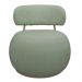 Poltrona Decorativa Greta Base Fixa Ouro Fosco Bouclé Verde Claro - Nexta Casa