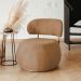 Poltrona Decorativa Greta Base Fixa Titânio Linho Bouclé Terracota - Nexta Casa
