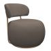 Poltrona Decorativa Greta Base Giratória Ouro Fosco Bouclé Marrom - Nexta Casa