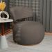 Poltrona Decorativa Greta Base Giratória Ouro Fosco Bouclé Marrom - Nexta Casa