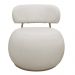 Poltrona Decorativa Greta Base Giratória Ouro Fosco Bouclé Off White - Nexta Casa