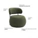 Poltrona Decorativa Greta Base Giratória Titânio Linho Bouclé Verde - Nexta Casa