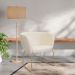 Poltrona Decorativa Isis Base Aço Ouro Fosco Bouclé Off White - Nexta Casa