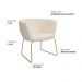 Poltrona Decorativa Isis Base Aço Ouro Fosco Bouclé Off White - Nexta Casa