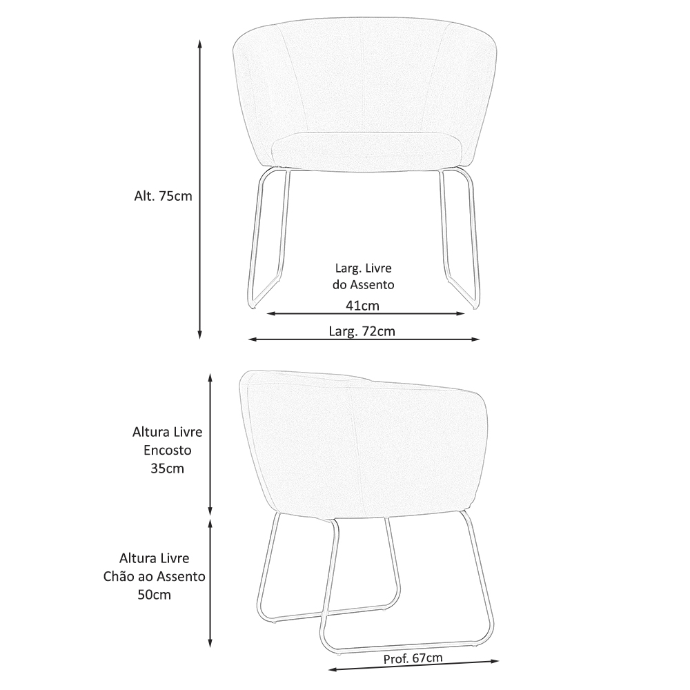 Poltrona Decorativa Isis Base Aço Ouro Fosco Bouclé Off White - Nexta Casa