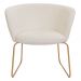 Poltrona Decorativa Isis Base Aço Ouro Fosco Bouclé Off White - Nexta Casa