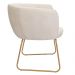 Poltrona Decorativa Isis Base Aço Ouro Fosco Bouclé Off White - Nexta Casa
