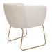 Poltrona Decorativa Isis Base Aço Ouro Fosco Bouclé Off White - Nexta Casa
