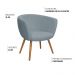 Poltrona Decorativa Isis Pés Palito Castanho Bouclé Azul Claro - Nexta Casa