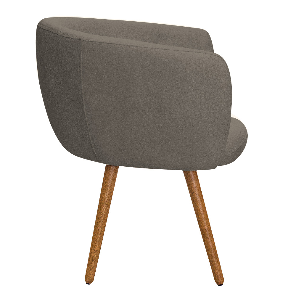 Poltrona Decorativa Isis Pés Palito Castanho Bouclé Marrom - Nexta Casa