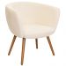 Poltrona Decorativa Isis Pés Palito Castanho Bouclê Off White - Nexta Casa