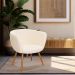Poltrona Decorativa Isis Pés Palito Castanho Bouclê Off White - Nexta Casa