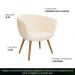 Poltrona Decorativa Isis Pés Palito Castanho Bouclê Off White - Nexta Casa