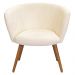 Poltrona Decorativa Isis Pés Palito Castanho Bouclê Off White - Nexta Casa