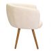 Poltrona Decorativa Isis Pés Palito Castanho Bouclê Off White - Nexta Casa