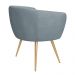 Poltrona Decorativa Isis Pés Palito Ouro Fosco Bouclé Azul Claro - Nexta Casa