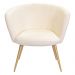 Poltrona Decorativa Isis Pés Palito Ouro Fosco Bouclé Off White - Nexta Casa