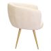 Poltrona Decorativa Isis Pés Palito Ouro Fosco Bouclé Off White - Nexta Casa