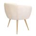 Poltrona Decorativa Isis Pés Palito Ouro Fosco Bouclé Off White - Nexta Casa