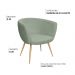 Poltrona Decorativa Isis Pés Palito Ouro Fosco Bouclé Verde Claro - Nexta Casa