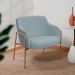 Poltrona Decorativa Jade Base Aço Ouro Fosco Bouclé Azul Claro - Nexta Casa