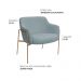 Poltrona Decorativa Jade Base Aço Ouro Fosco Bouclé Azul Claro - Nexta Casa