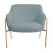 Poltrona Decorativa Jade Base Aço Ouro Fosco Bouclé Azul Claro - Nexta Casa