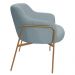 Poltrona Decorativa Jade Base Aço Ouro Fosco Bouclé Azul Claro - Nexta Casa