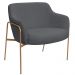 Poltrona Decorativa Jade Base Aço Ouro Fosco Bouclé Grafite - Nexta Casa