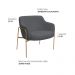 Poltrona Decorativa Jade Base Aço Ouro Fosco Bouclé Grafite - Nexta Casa