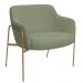 Poltrona Decorativa Jade Base Aço Ouro Fosco Bouclé Verde Claro - Nexta Casa