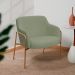 Poltrona Decorativa Jade Base Aço Ouro Fosco Bouclé Verde Claro - Nexta Casa