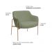 Poltrona Decorativa Jade Base Aço Ouro Fosco Bouclé Verde Claro - Nexta Casa