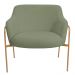 Poltrona Decorativa Jade Base Aço Ouro Fosco Bouclé Verde Claro - Nexta Casa