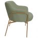 Poltrona Decorativa Jade Base Aço Ouro Fosco Bouclé Verde Claro - Nexta Casa