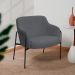 Poltrona Decorativa Jade Base Aço Preto Bouclé Grafite - Nexta Casa