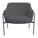 Poltrona Decorativa Jade Base Aço Preto Bouclé Grafite - Nexta Casa