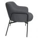 Poltrona Decorativa Jade Base Aço Preto Bouclé Grafite - Nexta Casa