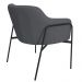 Poltrona Decorativa Jade Base Aço Preto Bouclé Grafite - Nexta Casa